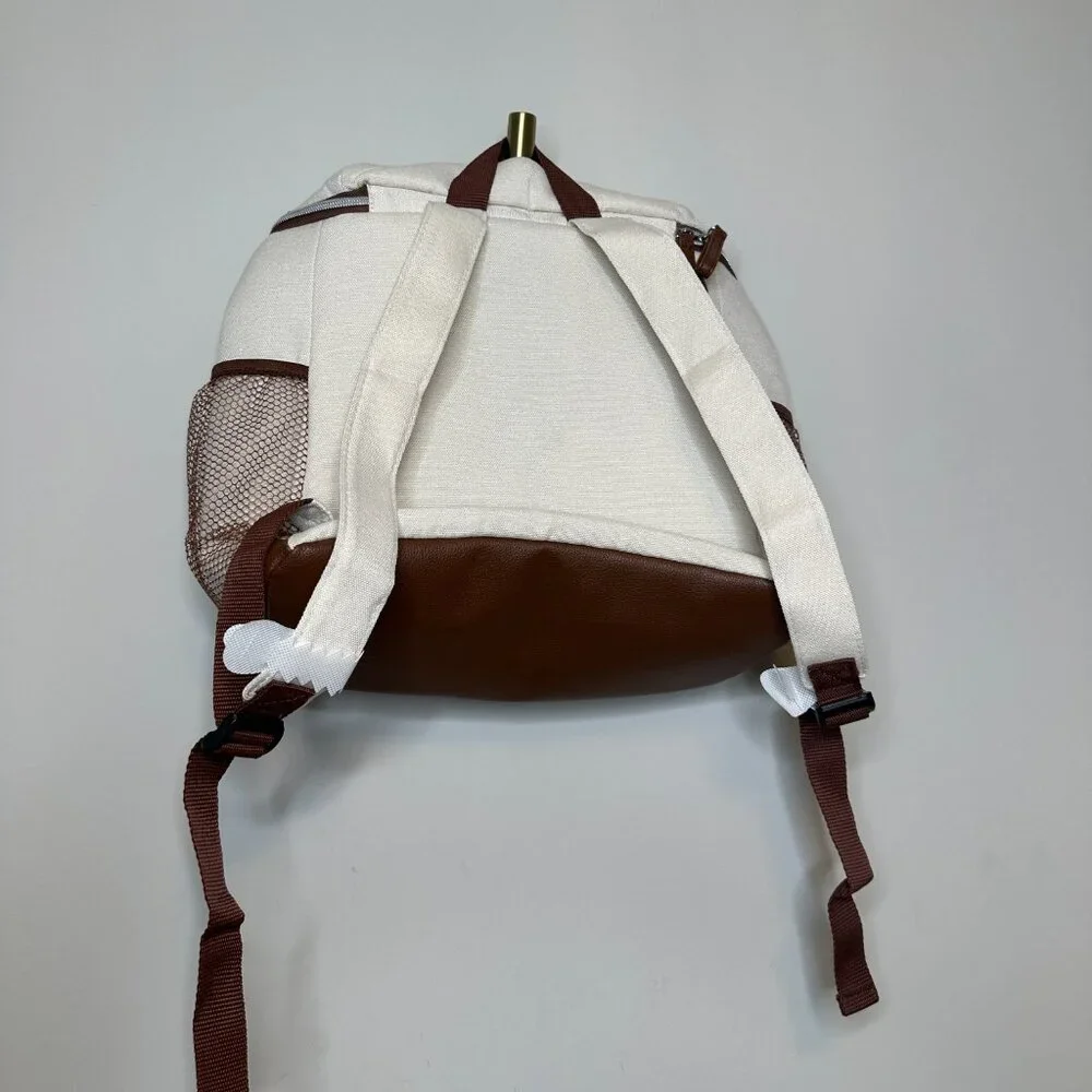 NEW DSW BACKPACK Cooler Workout Gym School Bag WEEKENDER Cream Brown Side Pocket